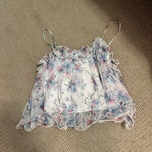 Lush Floral Camisole in Blue and Pink